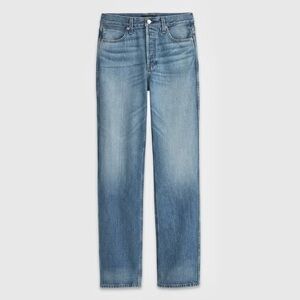 ALEX MILL HIGH RISE STRAIGHT LEG CARLA JEANS BUTTON FLY Medium Wash Blue 28